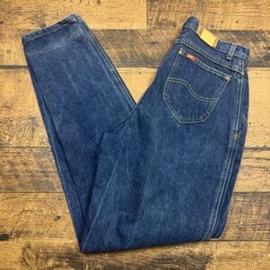 Lee Ms Yoked Rider Jeans Women Size‎ 12 Blue Denim Cotton Made USA